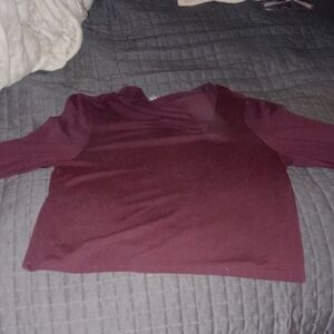 Burgundy Long Sleeve Top